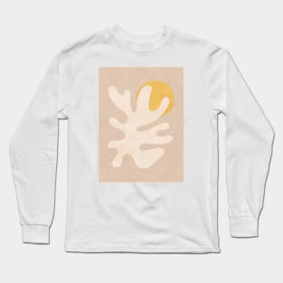 Abstract Shapes Botanical - Neutral Beige Long Sleeve T-Shirt